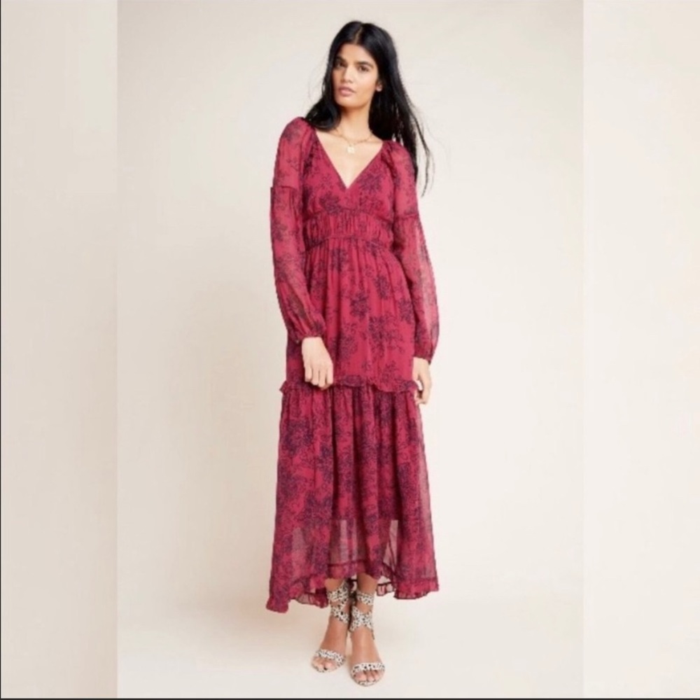 RARE NWT ANTHROPOLOGIE Annabella Tiered Maxi Dress
